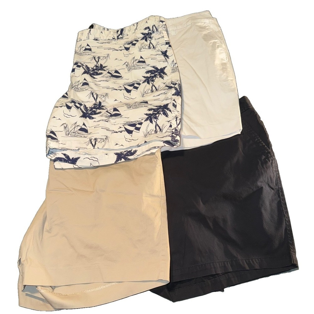 Bundle Of 4  Talbots Perfect Short 18W 7"  Chino White,  Black, Khaki, Printed